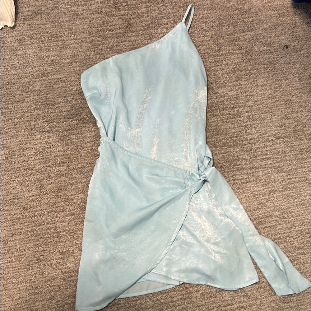 Lucy in the Sky Green Asymmetrical Ruched Sundress